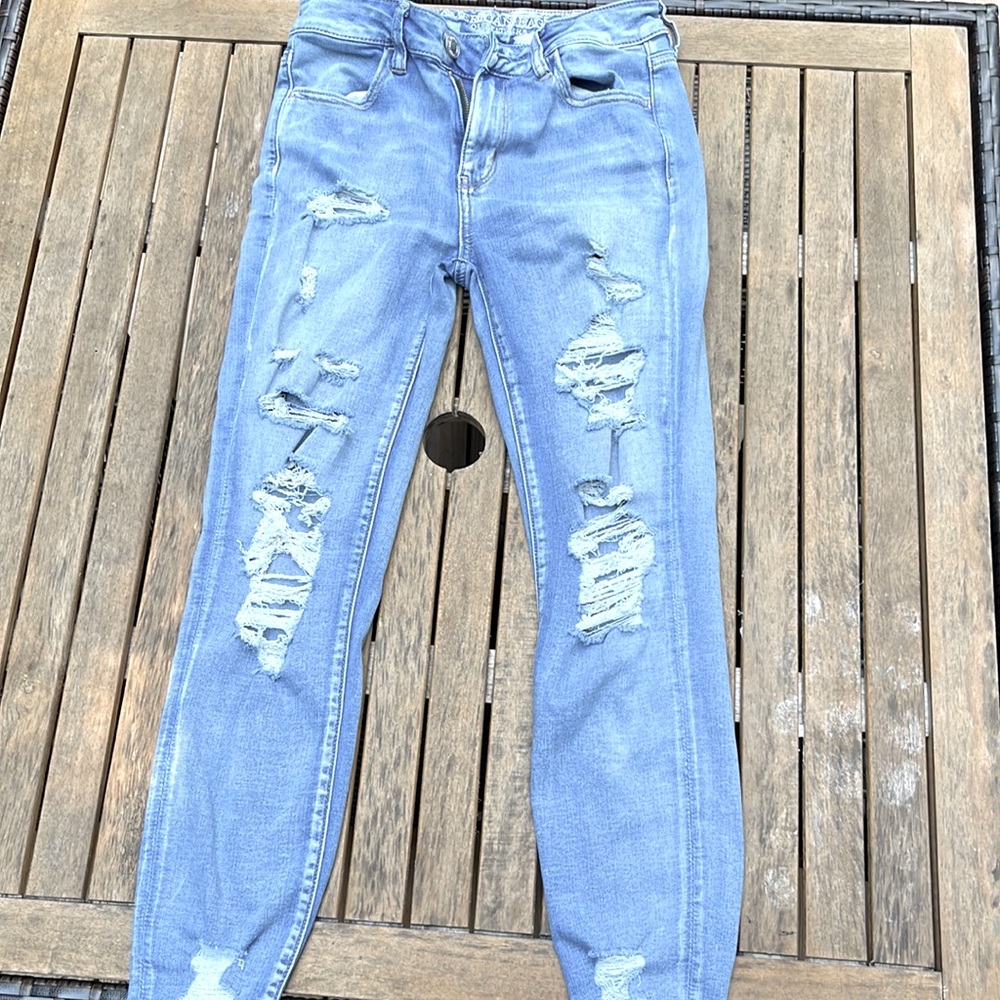 American Eagle Super Stretch X distressed skinny jeans